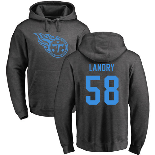 Tennessee Titans Men Ash Harold Landry One Color NFL Football #58 Pullover Hoodie Sweatshirts